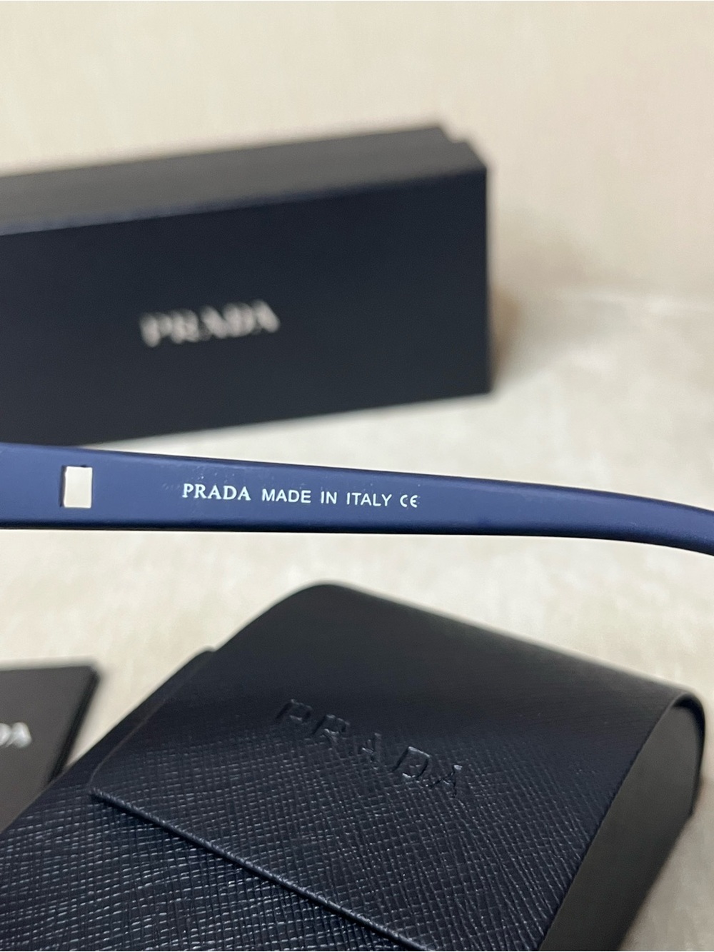 Prada Matte Blue Frame Sunglasses with Black Lenses - Picture 6 of 6